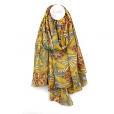 Organic Cotton Mustard Mix Wildflower Print Scarf by Peace of Mind
